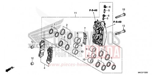 RIGHT FRONT BRAKE CALIPER GL1800BK de 2019